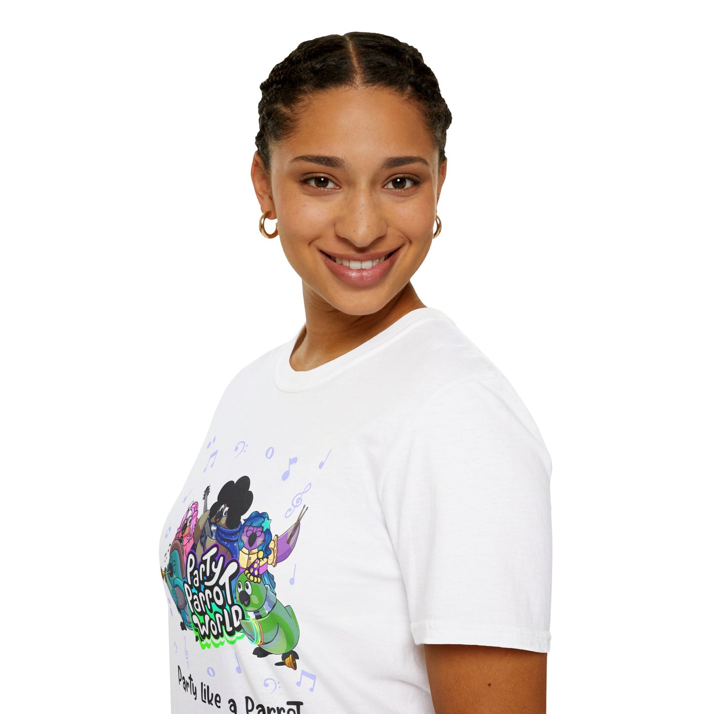 Party Parrot World Unisex Softstyle T-Shirt