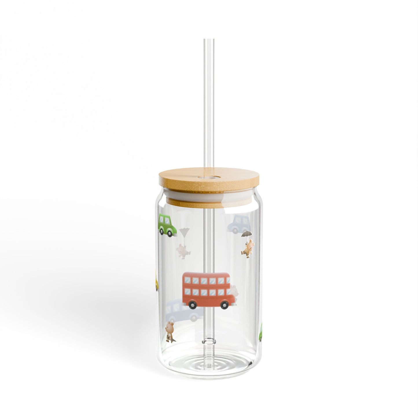 Sunny Day Sky Sipper Glass with Lid & Straw