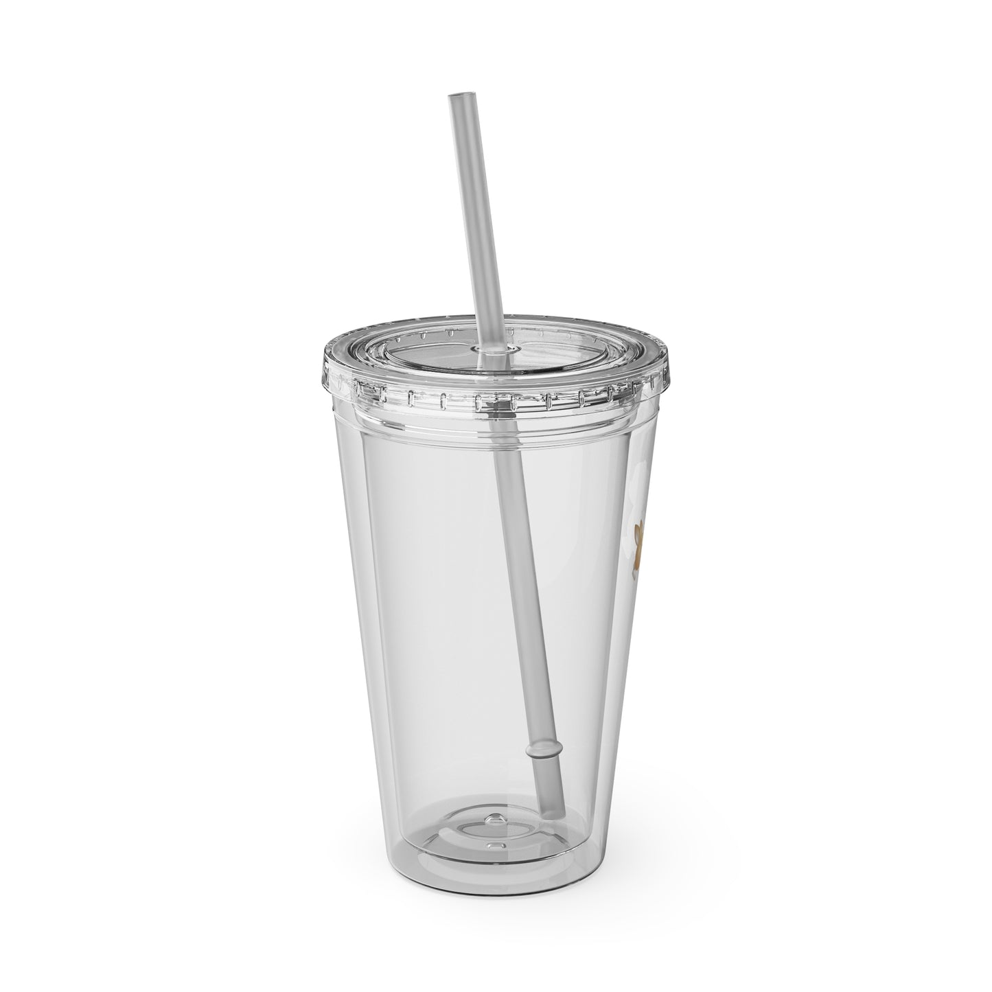 Bungee Bear Clear Tumbler with Straw