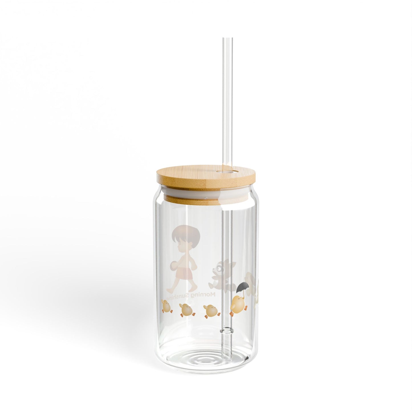 Morning Sunshine Sipper Glass with Lid & Straw