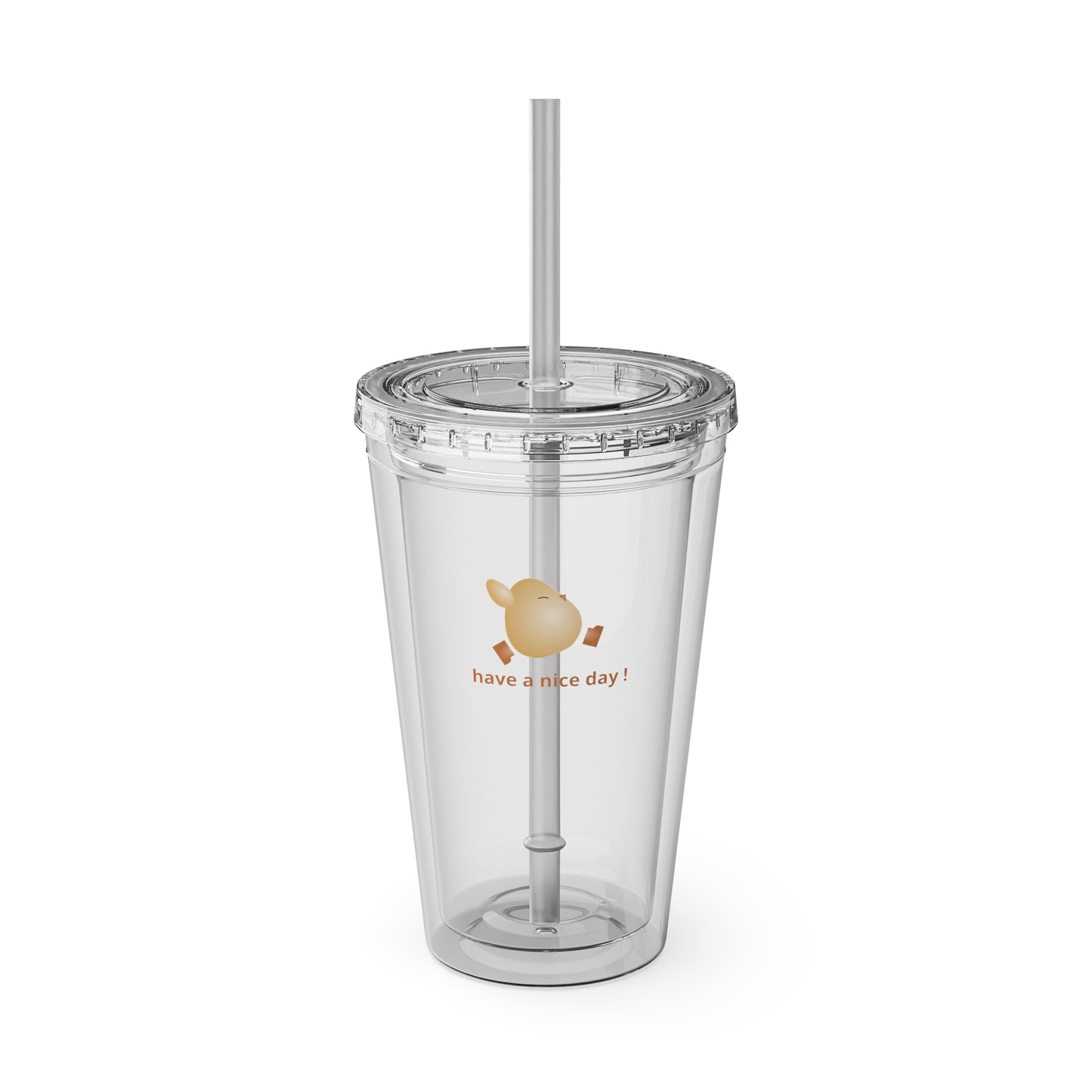Chicken Wings Clear Tumbler with Straw