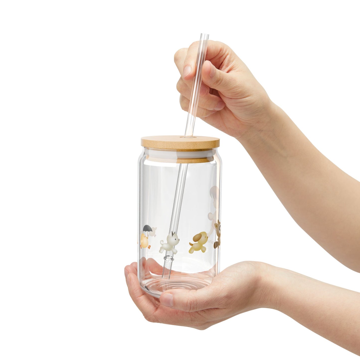 Morning Sunshine Sipper Glass with Lid & Straw