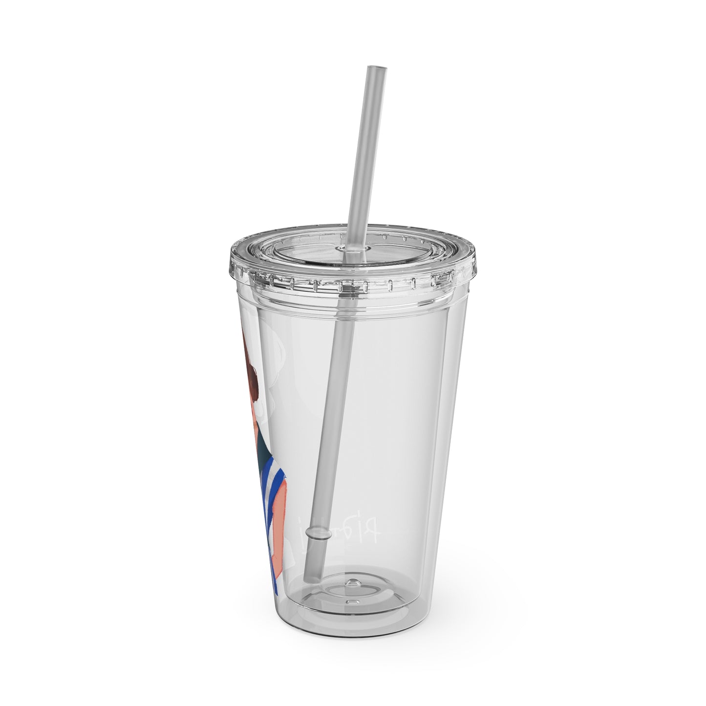 Rianti: Girl Clear Tumbler with Straw.