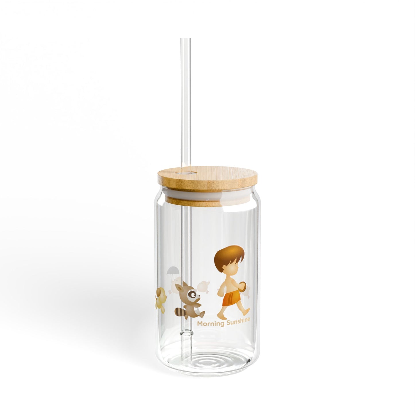 Morning Sunshine Sipper Glass with Lid & Straw