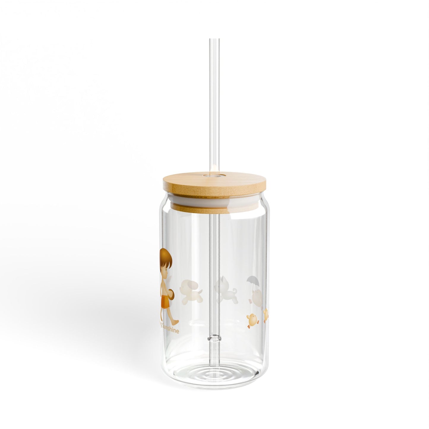 Morning Sunshine Sipper Glass with Lid & Straw